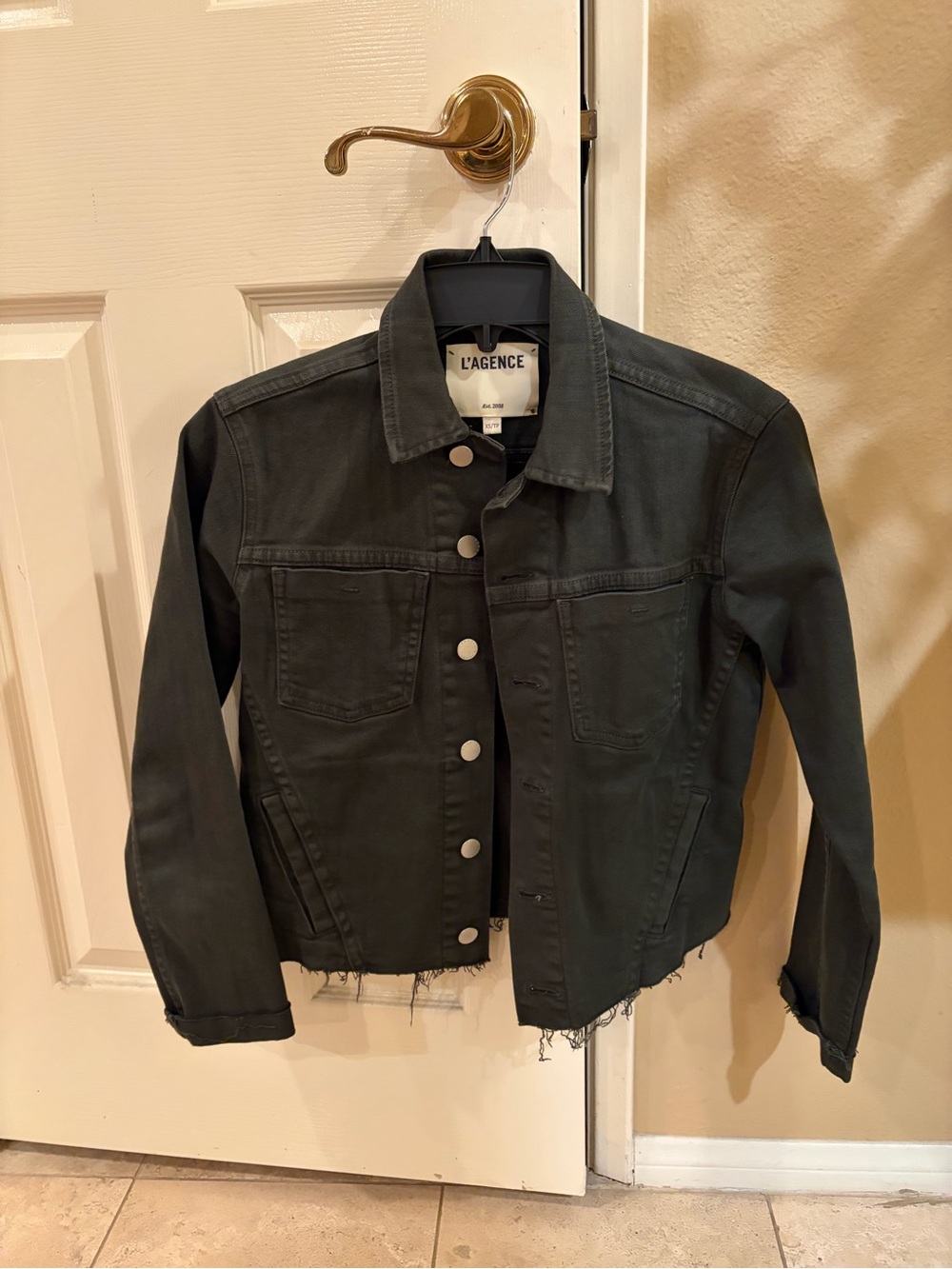 L’Agence janelle slim jacket raw hem